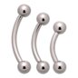 Blue Banana Polished Titanium Curved Barbell (Silver) | Body Piercing Jewellery