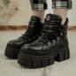 Buffalo Gospher Mid Boot (Black) | Alternative Platform Boots