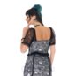 Jawbreaker Puff Sleeve Lace Crop Top (Black/White) | Alternative Fashion, Goth Clothing