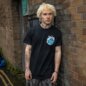 Official Bring Me The Horizon Blue Flame Globe T Shirt (Black) | Official Band Merchandise US