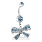 Bow Aqua Navel Bar | Belly Bar Piercing Jewellery
