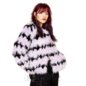 Blue Banana Striped Faux Fur Coat (Lilac/Black) | Blue Banana