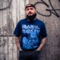 Official Iron Maiden Life After Death Stamp T-Shirt (Navy Blue) | Band Merchandise Blue Banana