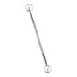 Barra industriale in acciaio chirurgico Blue Banana con cristalli (argento) | Gioielli per piercing