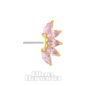Blue Banana 14 Karat Gold Cuatro Gemas Ovaladas Top Sin Hilos (Rosa)| Body Piercing Jewellery