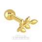 Blue Banana Leaves 9 ct Gold 1.2 x 6mm Tragus Stud (Gold) | Piercing Jewellery