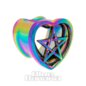 Blue Banana Heart Pentagram Surgical Steel Tunnel (Multicoloured)