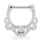 Crystal Opal Surgical Steel Hinged Segment Ring | Piercing Jewellery Hoop