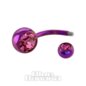 Double Jewelled 1.6mm (Breite/Stärke) Bauchnabelpiercing Aus Farbigem Titan (Violett/Rose)