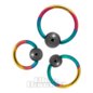 Blue Banana Coloured Titanium 1.2mm BCR (Rainbow/Black)